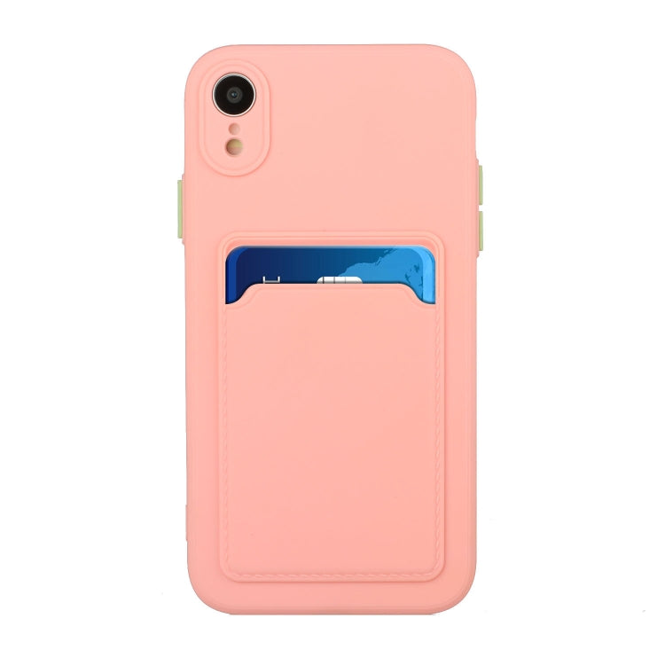 For iPhone XR Card Slot Design Shockproof TPU Protective Case(Pink) - More iPhone Cases by PMC TechLife | Online Shopping South Africa | PMC TechLife