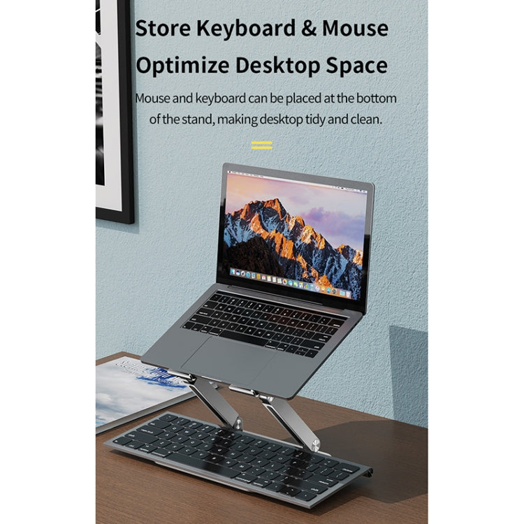 ROCK RPH0972 Aluminum Alloy Liftable Laptop Cooling Bracket(Silver) - free shipping - PMC Jewellery - Order now!