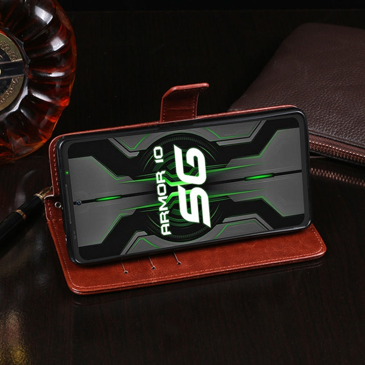 For Ulefone Armor 10 5G idewei Crazy Horse Texture Horizontal Flip Leather Case with Holder & Card Slots & Wallet(Black) - free shipping - PMC Jewellery - Order now!