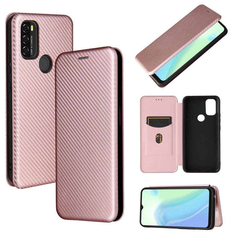 For Blackview A70 (2021) Carbon Fiber Texture Horizontal Flip TPU + PC + PU Leather Case with Card Slot(Pink) - More Brand by PMC TechLife | Online Shopping South Africa | PMC TechLife | Buy Now Pay Later Mobicred