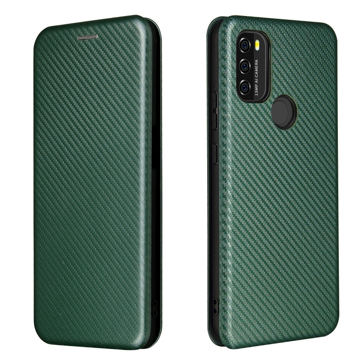 For Blackview A70 (2021) Carbon Fiber Texture Horizontal Flip TPU + PC + PU Leather Case with Card Slot(Green) - More Brand by PMC TechLife | Online Shopping South Africa | PMC TechLife | Buy Now Pay Later Mobicred
