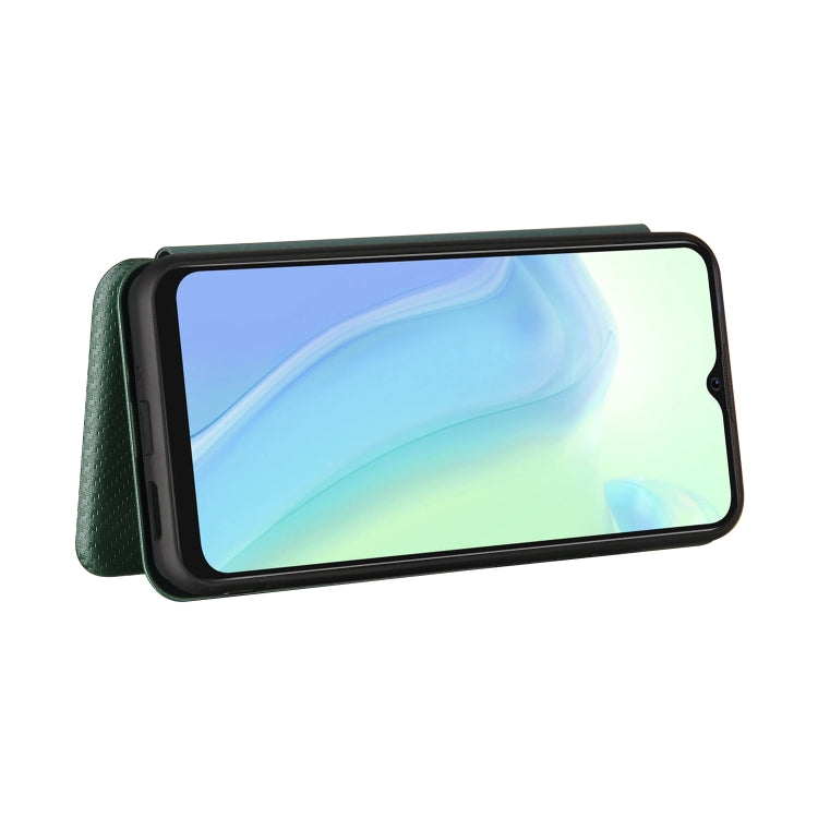 For Blackview A70 (2021) Carbon Fiber Texture Horizontal Flip TPU + PC + PU Leather Case with Card Slot(Green) - More Brand by PMC TechLife | Online Shopping South Africa | PMC TechLife | Buy Now Pay Later Mobicred