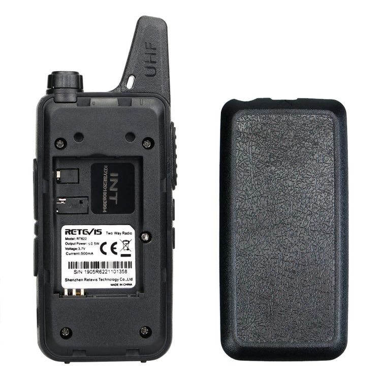1 Pair RETEVIS RT622 EU Frequency 400-480MHz 16CHS Two Way Radio Handheld Walkie Talkie, EU Plug(Black) - free shipping - PMC Jewellery - Order now!
