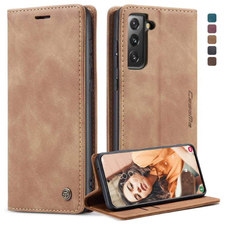 For Samsung Galaxy S21 FE CaseMe 013 Multifunctional Horizontal Flip Leather Case, with Card Slot & Holder & Wallet(Brown) - free shipping - PMC TechLife - Order now!