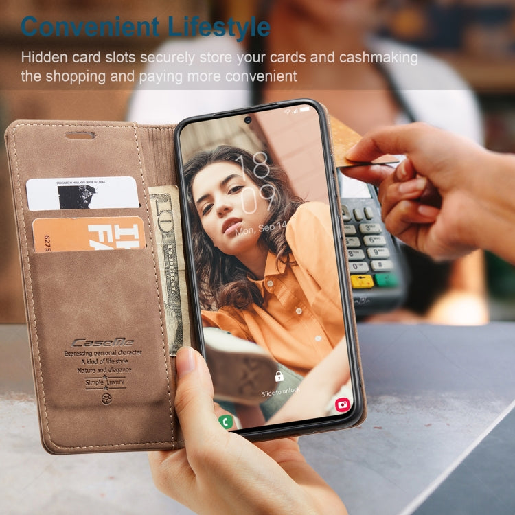 For Samsung Galaxy S21 FE CaseMe 013 Multifunctional Horizontal Flip Leather Case, with Card Slot & Holder & Wallet(Brown) - free shipping - PMC TechLife - Order now!