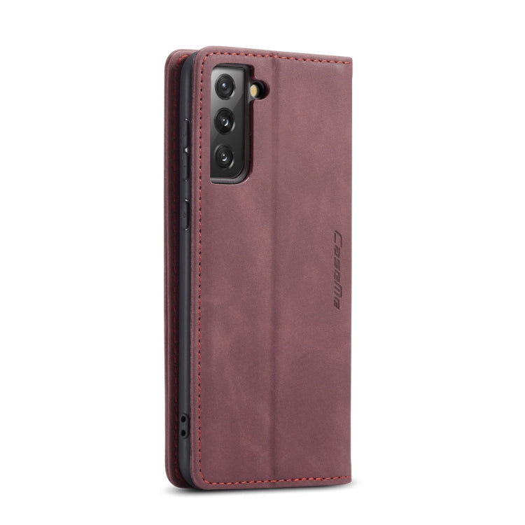 For Samsung Galaxy S21 FE CaseMe 013 Multifunctional Horizontal Flip Leather Case, with Card Slot & Holder & Wallet(Wine Red) - free shipping - PMC TechLife - Order now!