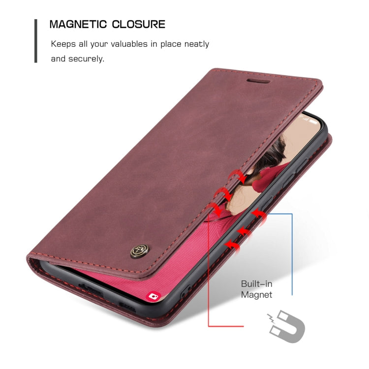 For Samsung Galaxy S21 FE CaseMe 013 Multifunctional Horizontal Flip Leather Case, with Card Slot & Holder & Wallet(Wine Red) - free shipping - PMC TechLife - Order now!
