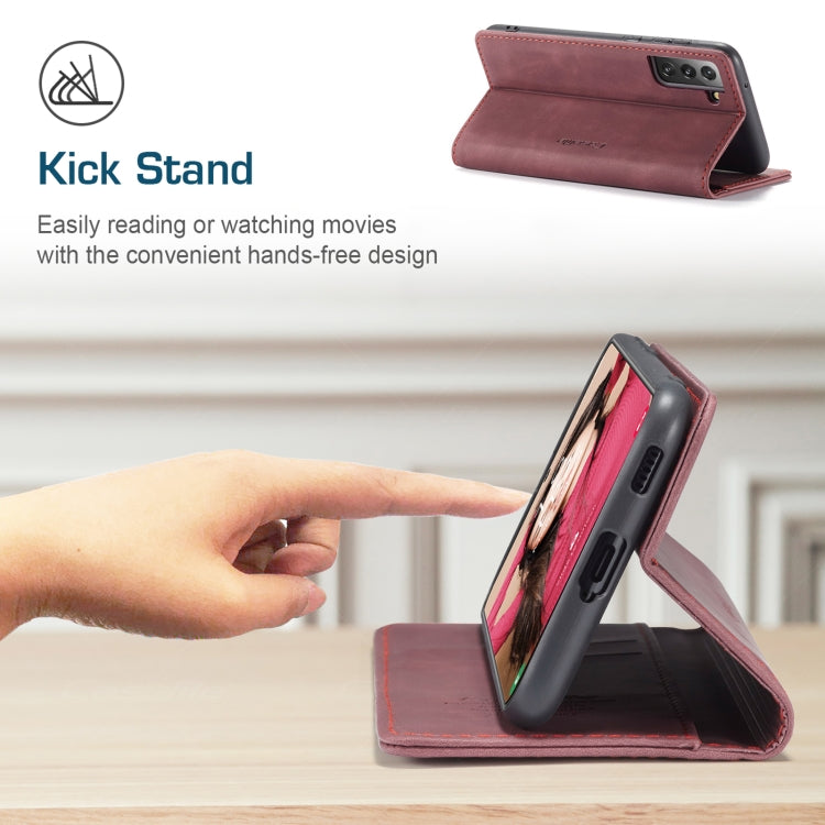 For Samsung Galaxy S21 FE CaseMe 013 Multifunctional Horizontal Flip Leather Case, with Card Slot & Holder & Wallet(Wine Red) - free shipping - PMC TechLife - Order now!