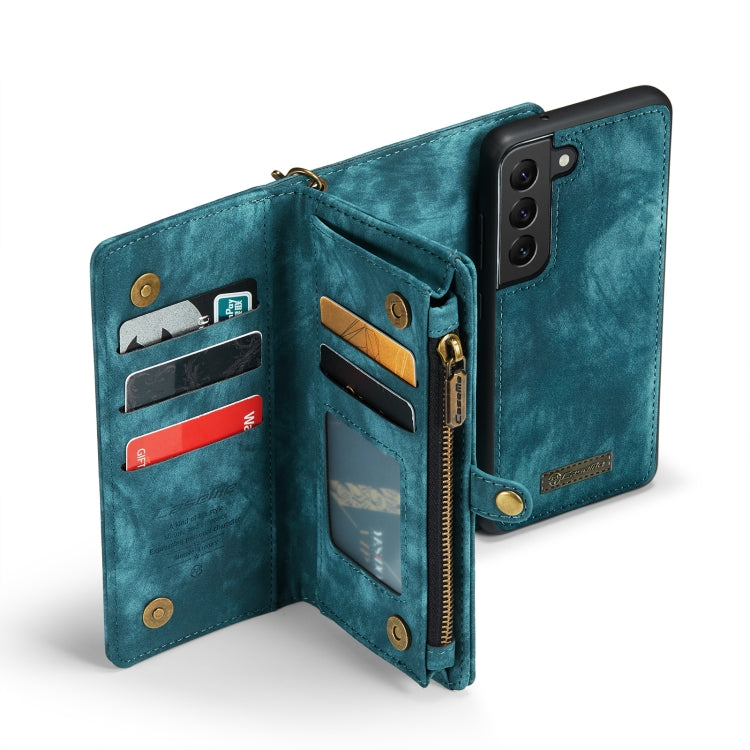 ForFor Samsung Galaxy S21 FE CaseMe 008 Detachable Multifunctional Flip Leather Phone Case(Blue) - free shipping - PMC Jewellery - Order now!