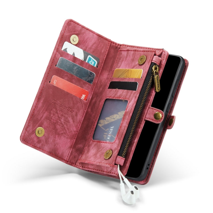 For SamsungFor Samsung Galaxy S21 FE CaseMe 008 Detachable Multifunctional Flip Leather Phone Case(Red) - free shipping - PMC Jewellery - Order now!