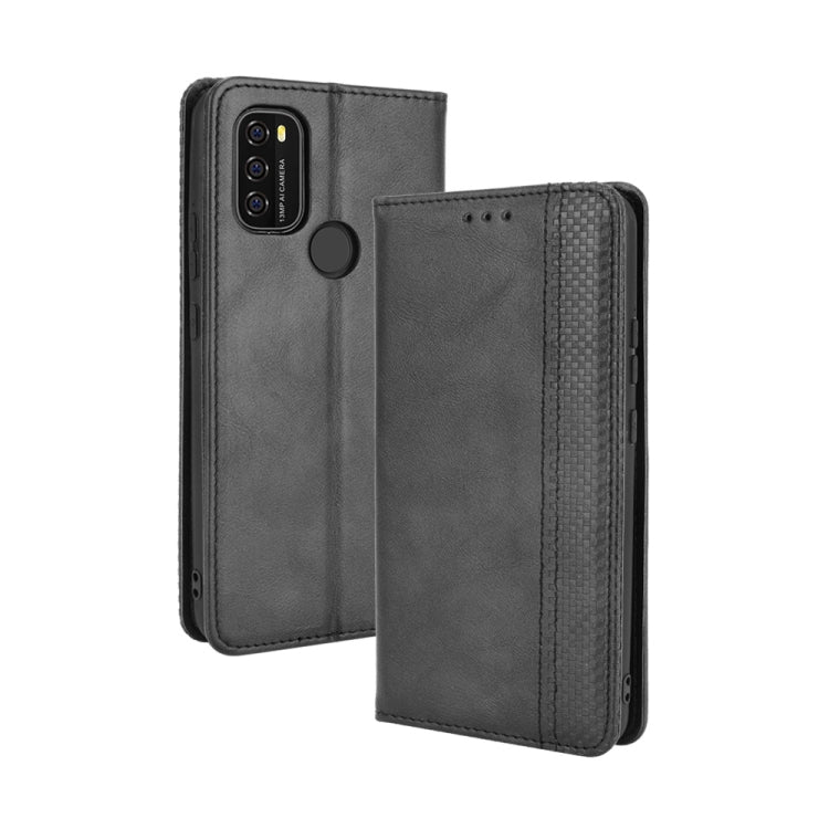 For Blackview A70 (2021) Magnetic Buckle Retro Crazy Horse Texture Horizontal Flip Leather Case with Holder & Card Slots & Photo Frame(Black) - More Brand by PMC TechLife | Online Shopping South Africa | PMC TechLife
