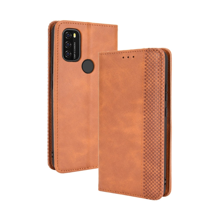 For Blackview A70 (2021) Magnetic Buckle Retro Crazy Horse Texture Horizontal Flip Leather Case with Holder & Card Slots & Photo Frame(Brown) - More Brand by PMC TechLife | Online Shopping South Africa | PMC TechLife | Buy Now Pay Later Mobicred
