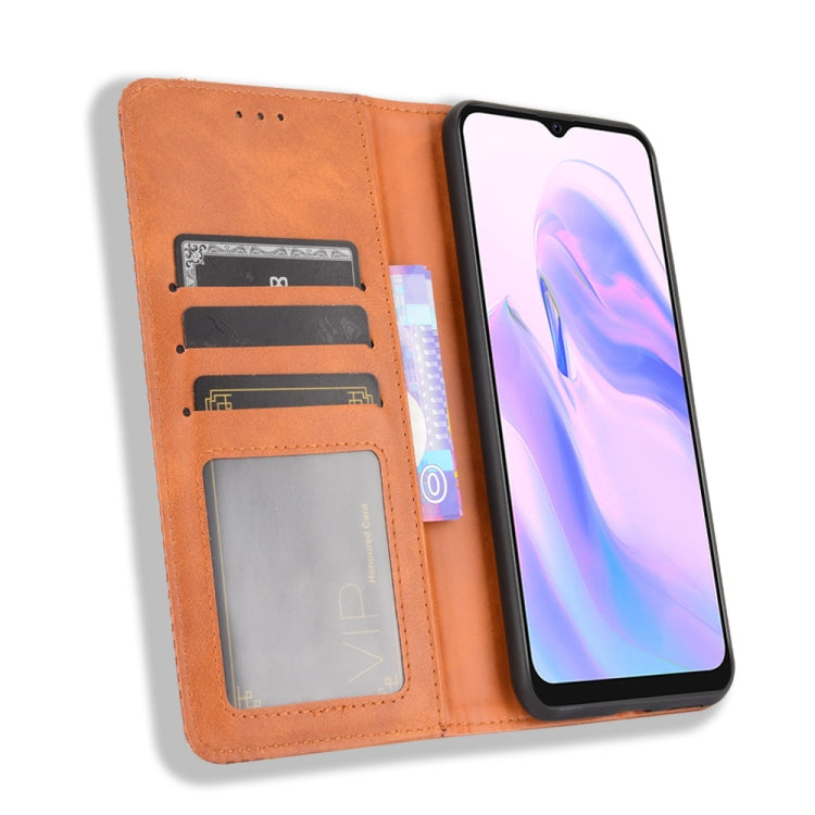 For Blackview A70 (2021) Magnetic Buckle Retro Crazy Horse Texture Horizontal Flip Leather Case with Holder & Card Slots & Photo Frame(Brown) - More Brand by PMC TechLife | Online Shopping South Africa | PMC TechLife | Buy Now Pay Later Mobicred