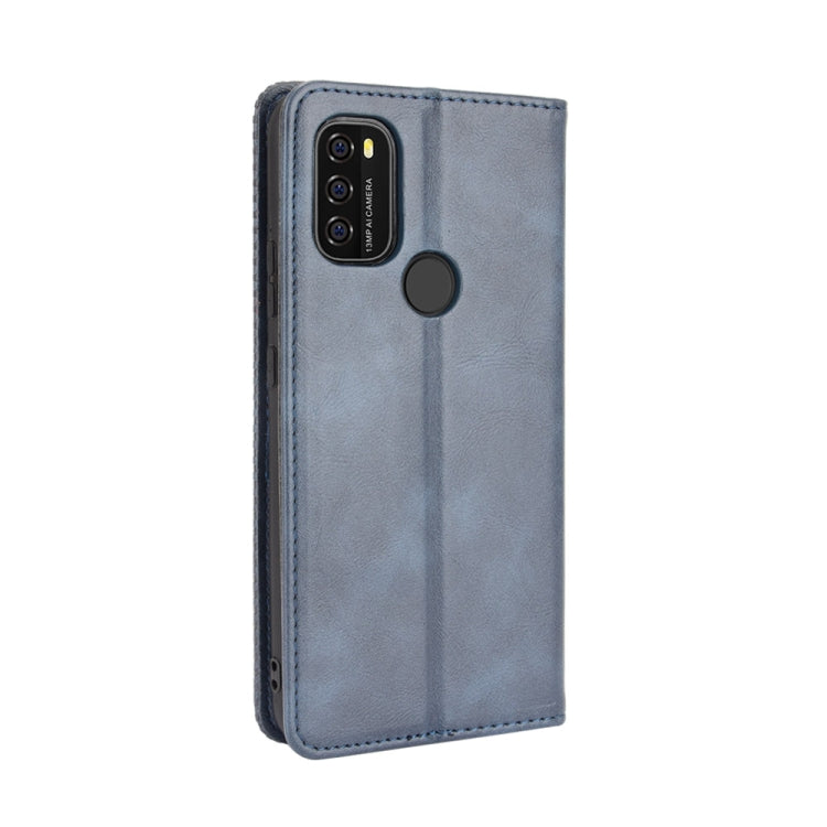 For Blackview A70 (2021) Magnetic Buckle Retro Crazy Horse Texture Horizontal Flip Leather Case with Holder & Card Slots & Photo Frame(Blue) - More Brand by PMC TechLife | Online Shopping South Africa | PMC TechLife | Buy Now Pay Later Mobicred