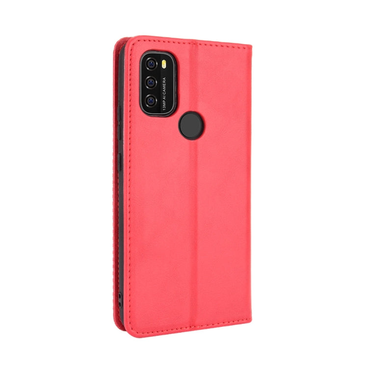 For Blackview A70 (2021) Magnetic Buckle Retro Crazy Horse Texture Horizontal Flip Leather Case with Holder & Card Slots & Photo Frame(Red) - More Brand by PMC TechLife | Online Shopping South Africa | PMC TechLife | Buy Now Pay Later Mobicred