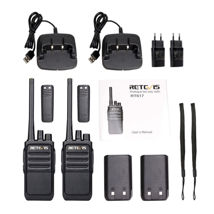 1 Pair RETEVIS RT617 0.5W PMR446 16CHS Two Way Radio Handheld Walkie Talkie, EU Plug(Black) - free shipping - PMC Jewellery - Order now!