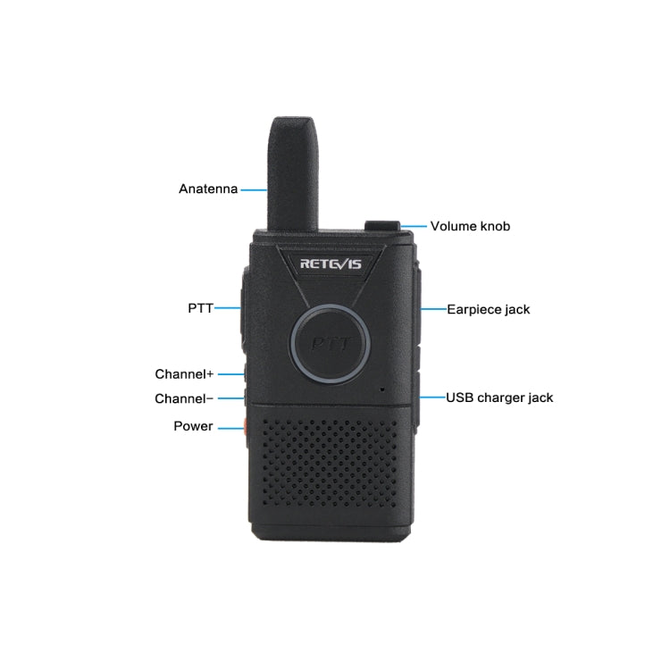 1 Pair RETEVIS RT18 16CHS FRS Dual PTT Handheld Walkie Talkie, US Plug(Black) - free shipping - PMC Jewellery - Order now!