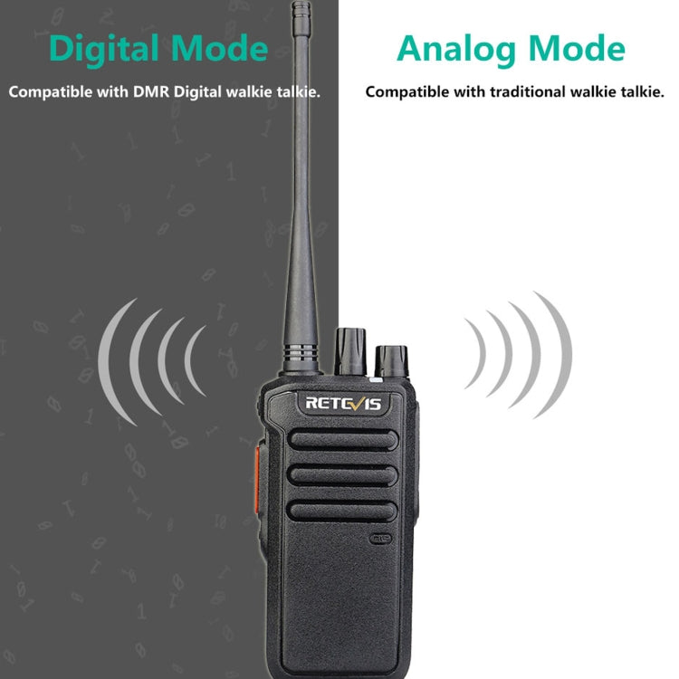 RETEVIS RT43 5W UHF 400-480MHz 32CHS DMR Digital Two Way Radio Handheld Walkie Talkie, US Plug(Black) - free shipping - PMC Jewellery - Order now!