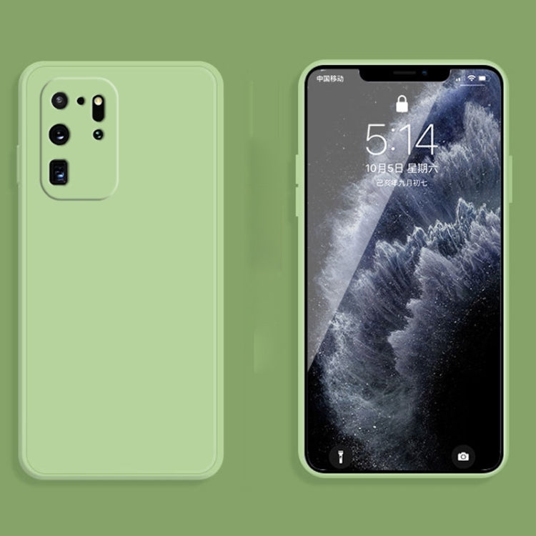 For Samsung Galaxy S20 Ultra Solid Color Imitation Liquid Silicone Straight Edge Dropproof Full Coverage Protective Case(Matcha Green) - Galaxy Phone Cases by PMC TechLife | Online Shopping South Africa | PMC TechLife