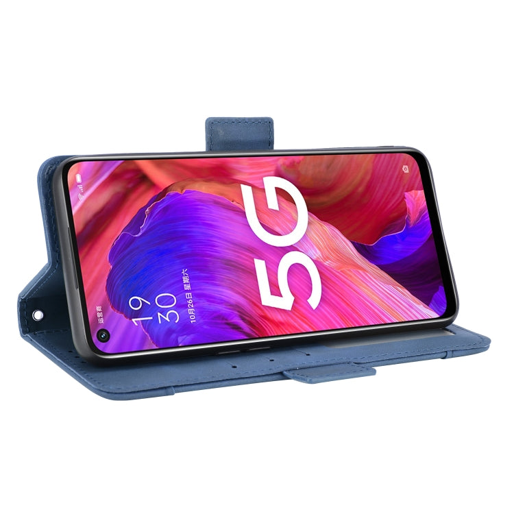 For OPPO A54 5G / A74 5G / A93 5G Skin Feel Calf Pattern Horizontal Flip Leather Case with Holder & Card Slots & Photo Frame(Blue) - OPPO Cases by PMC TechLife | Online Shopping South Africa | PMC TechLife | Buy Now Pay Later Mobicred