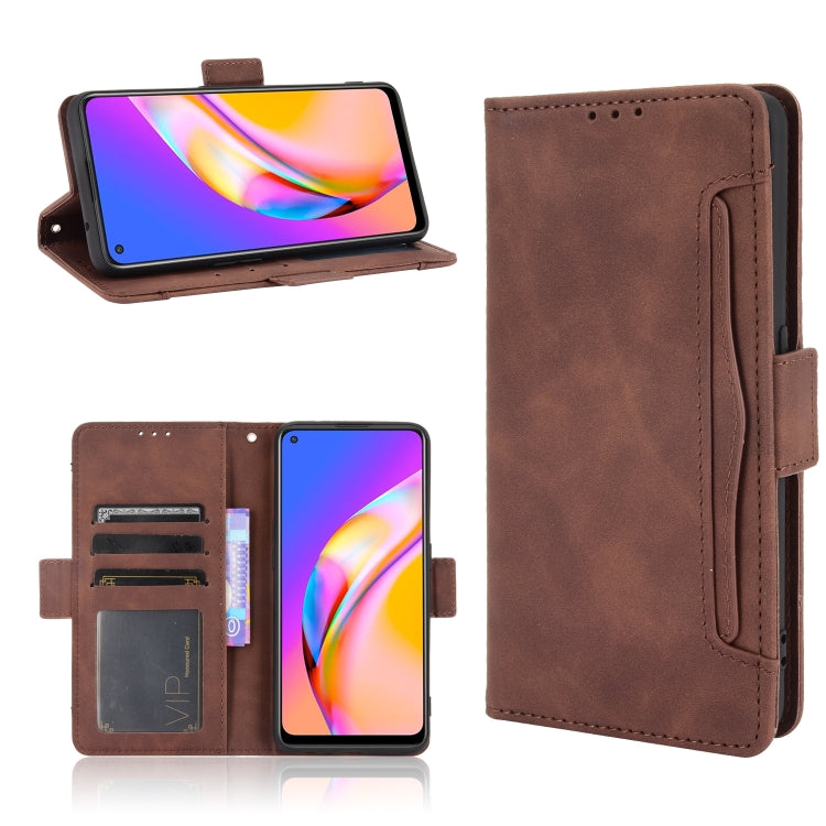 For OPPO A94 5G / Reno5Z 5G / F19 Pro+ 5G Skin Feel Calf Pattern Horizontal Flip Leather Case with Holder & Card Slots & Photo Frame(Brown) - OPPO Cases by PMC TechLife | Online Shopping South Africa | PMC TechLife | Buy Now Pay Later Mobicred