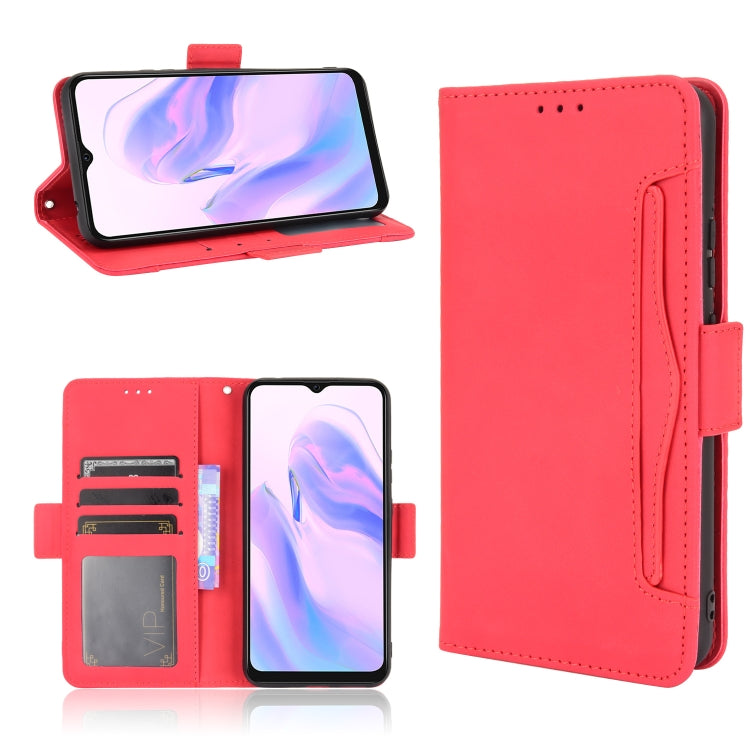 For Blackview A70 (2021) Skin Feel Calf Pattern Horizontal Flip Leather Case with Holder & Card Slots & Photo Frame(Red) - More Brand by PMC TechLife | Online Shopping South Africa | PMC TechLife