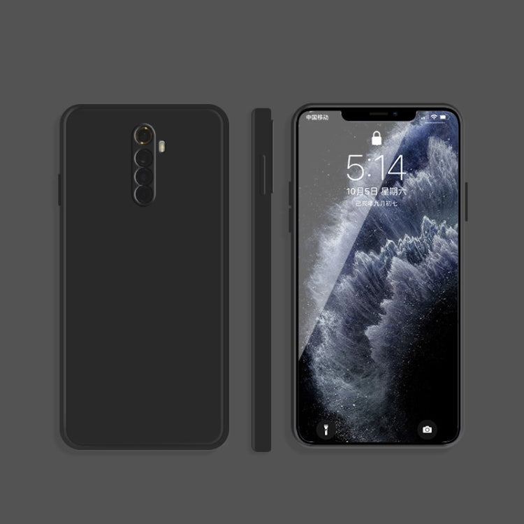 For OPPO Realme X2 Pro  / Reno Ace Solid Color Imitation Liquid Silicone Straight Edge Dropproof Full Coverage Protective Case(Black) - Realme Cases by PMC TechLife | Online Shopping South Africa | PMC TechLife | Buy Now Pay Later Mobicred