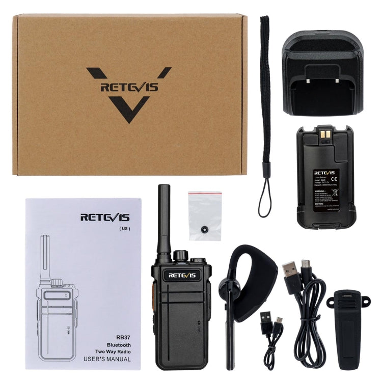 RETEVIS RB37 US Frequency 462.5625-467.7125MHz 22CHS FRS License-free Two Way Radio Handheld Bluetooth Walkie Talkie(Black) - free shipping - PMC Jewellery - Order now!