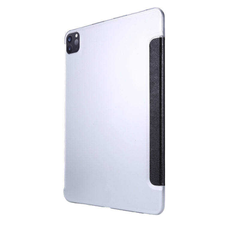 For iPad Air 13 2024 / iPad Pro 12.9 2022 / 2021 Silk Texture Three-fold Horizontal Flip Leather Tablet Case with Holder & Pen Slot(Black) - iPad Pro 12.9 (2022/2021) Cases by PMC TechLife | Online Shopping South Africa | PMC TechLife | Buy Now Pay Later Mobicred