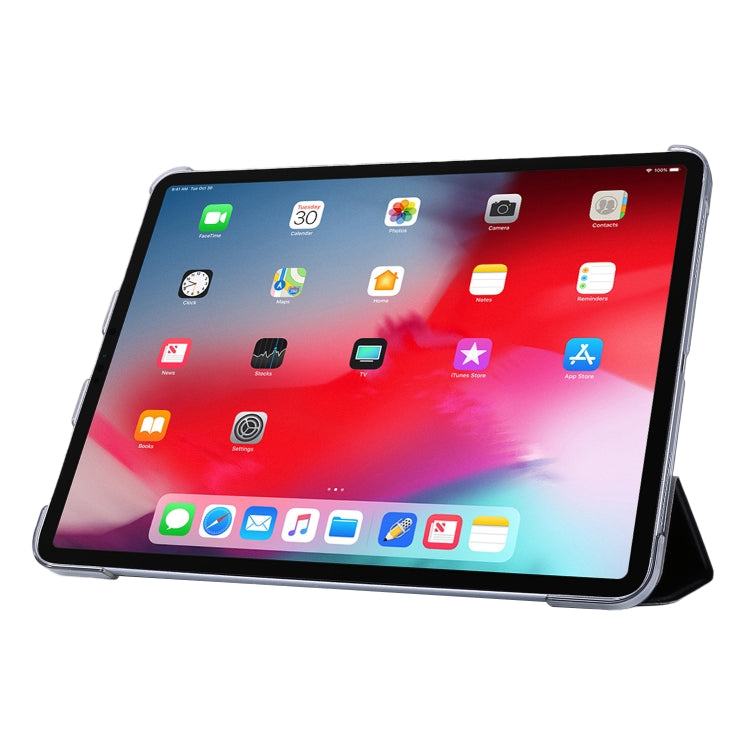 For iPad Air 13 2024 / iPad Pro 12.9 2022 / 2021 Silk Texture Three-fold Horizontal Flip Leather Tablet Case with Holder & Pen Slot(Black) - iPad Pro 12.9 (2022/2021) Cases by PMC TechLife | Online Shopping South Africa | PMC TechLife | Buy Now Pay Later Mobicred