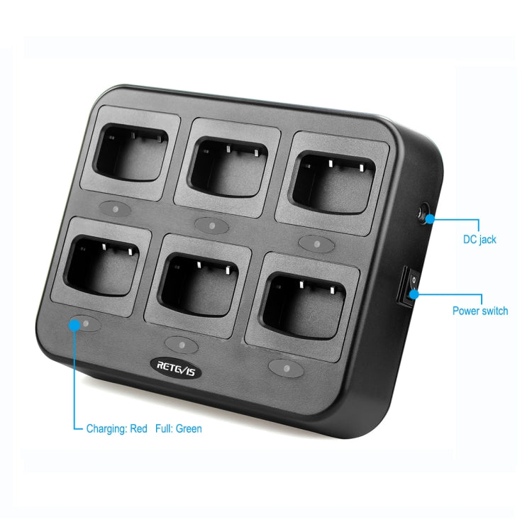 RETEVIS RTC777 Six-Way Walkie Talkie Charger for Retevis H777, US Plug - free shipping - PMC Jewellery - Order now!