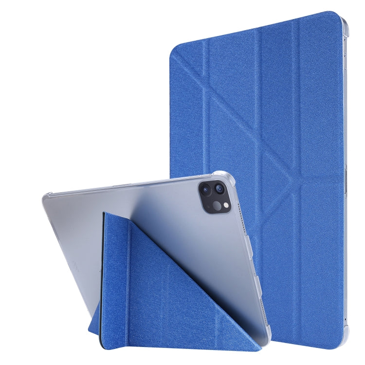 For iPad Air 13 2025 / 2024 / iPad Pro 12.9 2022 / 2021 Silk Texture Horizontal Deformation Flip Leather Tablet Case with Holder(Blue) - iPad Pro 12.9 (2022/2021) Cases by PMC TechLife | Online Shopping South Africa | PMC TechLife | Buy Now Pay Later Mobicred