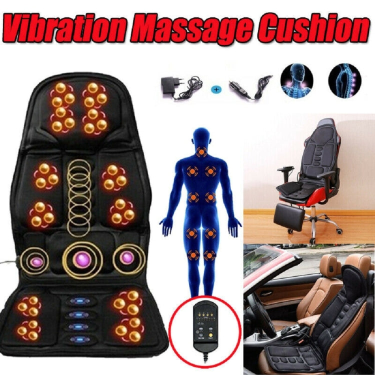 5 Massage Heads 8 Modes Car / Household Multifunctional Whole Body Cervical Massage Seat Cushion, Plug Type:EU Plug(Black) - Seat Accessories by PMC TechLife | Online Shopping South Africa | PMC TechLife | Buy Now Pay Later Mobicred