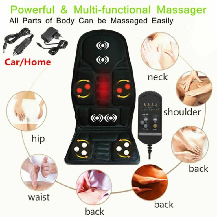 7 Massage Heads 8 Modes Car / Household Multifunctional Whole Body Cervical Massage Seat Cushion, Plug Type:AU Plug(Black) - free shipping - PMC TechLife - Order now!