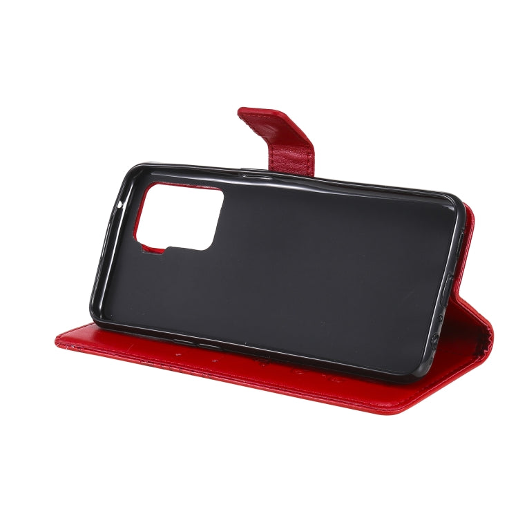 For OPPO A94 5G / F19 Pro / Reno 5F Pressed Printing Butterfly Pattern Horizontal Flip PU Leather Case with Holder & Card Slots & Wallet & Lanyard(Red) - OPPO Cases by PMC TechLife | Online Shopping South Africa | PMC TechLife | Buy Now Pay Later Mobicred