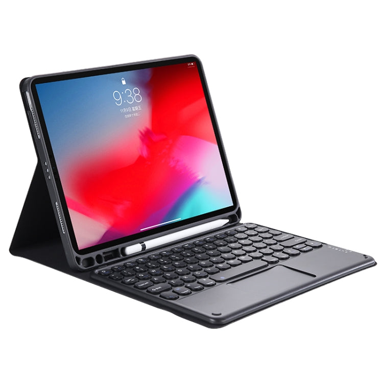 YT11B-A 2021 Detachable Candy Color Skin Texture Round Keycap Bluetooth Keyboard Leather Tablet Case with Touch Control & Pen Slot & Stand For iPad Pro 11 2021 / Air4 / Air5 / Pro 11(Black) - For iPad Pro by PMC TechLife | Online Shopping South Africa | PMC TechLife | Buy Now Pay Later Mobicred