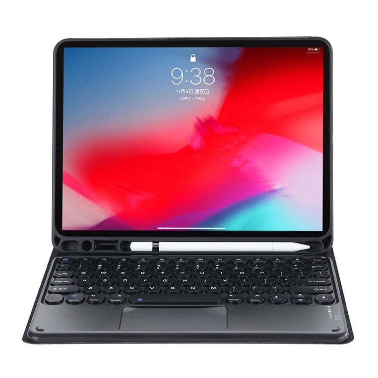 YT11B-A 2021 Detachable Candy Color Skin Texture Round Keycap Bluetooth Keyboard Leather Tablet Case with Touch Control & Pen Slot & Stand For iPad Pro 11 2021 / Air4 / Air5 / Pro 11(Black) - For iPad Pro by PMC TechLife | Online Shopping South Africa | PMC TechLife | Buy Now Pay Later Mobicred