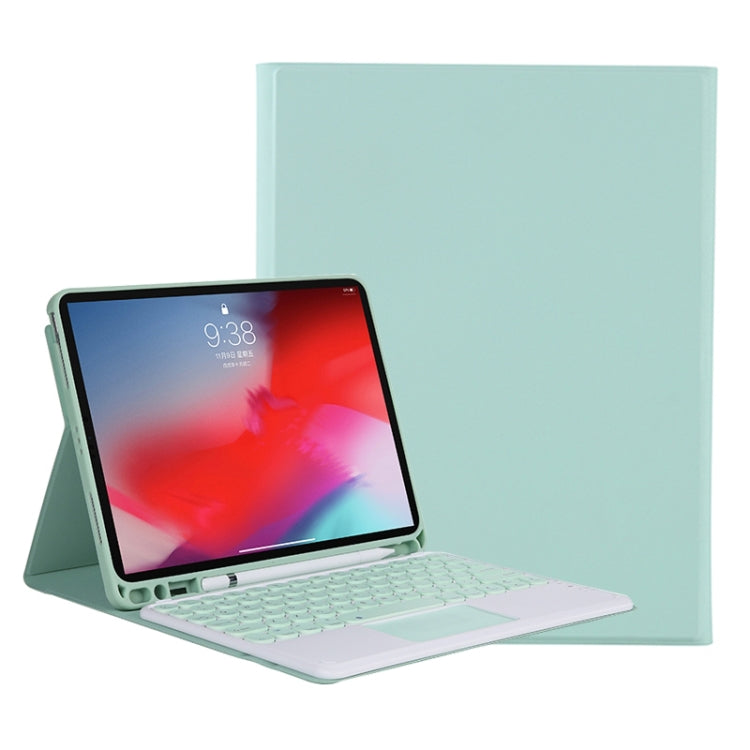 YT11B-A 2021 Detachable Candy Color Skin Texture Round Keycap Bluetooth Keyboard Leather Tablet Case with Touch Control & Pen Slot & Stand For iPad Pro 11 (2021)(Light Green) - For iPad Pro by PMC TechLife | Online Shopping South Africa | PMC TechLife