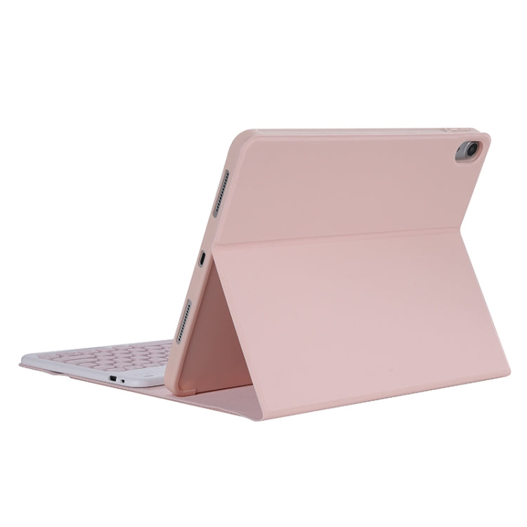 Y-C11B 2021 Detachable Candy Color Skin Texture Round Keycap Bluetooth Keyboard Leather Tablet Case with Pen Slot & Stand For iPad Pro 11 2021 / Air4 / Air5 / Pro 11(Pink) - For iPad Pro by PMC TechLife | Online Shopping South Africa | PMC TechLife | Buy Now Pay Later Mobicred
