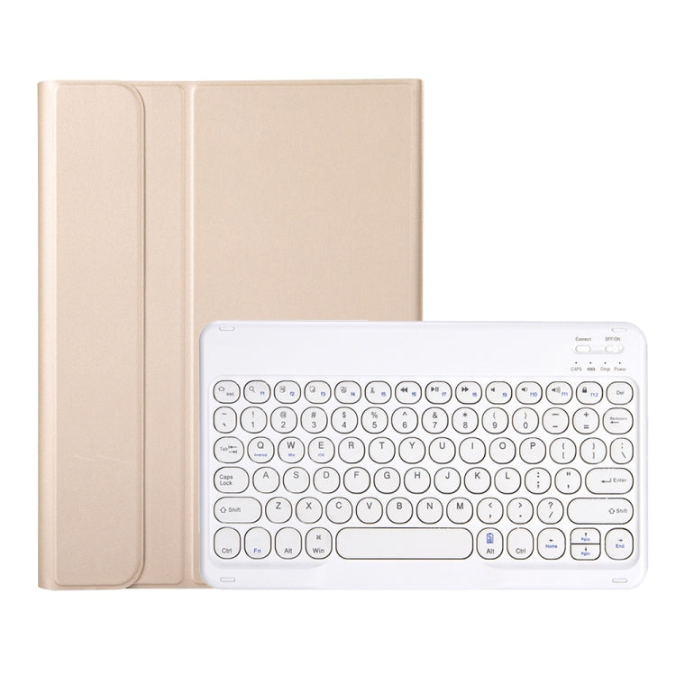 YA11B 2021 Detachable Lambskin Texture Round Keycap Bluetooth Keyboard Leather Tablet Case with Pen Slot & Stand For iPad Pro 11 (2021)(Gold) - For iPad Pro by PMC TechLife | Online Shopping South Africa | PMC TechLife