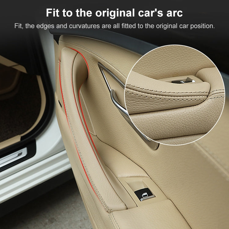 Car Leather Right Side Inner Door Handle Assembly 51417225854 for BMW 5 Series F10 / F18 2011-2017(Creamy-white) - Door Handles by PMC TechLife | Online Shopping South Africa | PMC TechLife | Buy Now Pay Later Mobicred