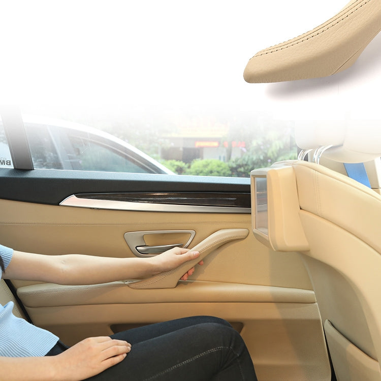 Car Leather Right Side Inner Door Handle Assembly 51417225854 for BMW 5 Series F10 / F18 2011-2017(Beige) - Door Handles by PMC TechLife | Online Shopping South Africa | PMC TechLife | Buy Now Pay Later Mobicred