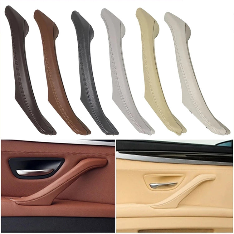 Car Leather Left Side Inner Door Handle Assembly 51417225854 for BMW 5 Series F10 / F18 2011-2017(Creamy-white) - Door Handles by PMC TechLife | Online Shopping South Africa | PMC TechLife | Buy Now Pay Later Mobicred