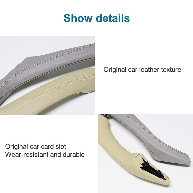 Car Leather Left Side Inner Door Handle Assembly 51417225854 for BMW 5 Series F10 / F18 2011-2017(Beige) - Door Handles by PMC TechLife | Online Shopping South Africa | PMC TechLife | Buy Now Pay Later Mobicred