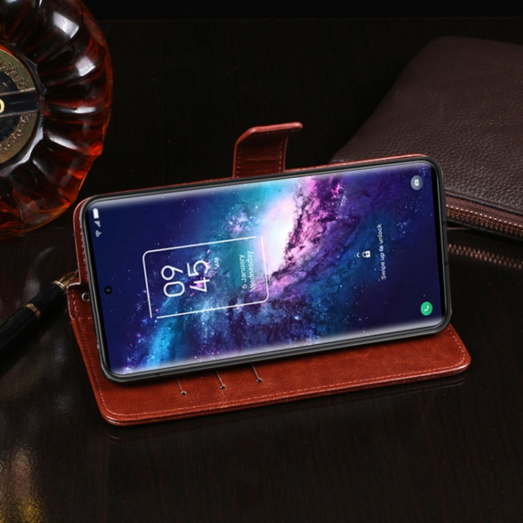 For TCL 20 Pro 5G idewei Crazy Horse Texture Horizontal Flip Leather Case with Holder & Card Slots & Wallet(Brown) - free shipping - PMC Jewellery - Order now!