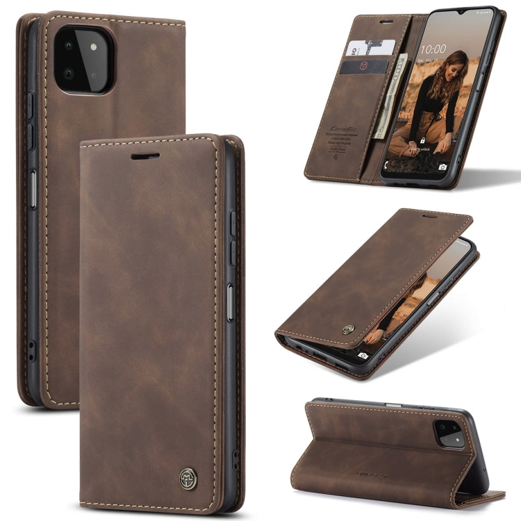 For Samsung Galaxy A22 5G CaseMe 013 Multifunctional Horizontal Flip Leather Case with Card Slot & Holder & Wallet(Coffee) - Galaxy Phone Cases by CaseMe | Online Shopping South Africa | PMC TechLife | Buy Now Pay Later Mobicred