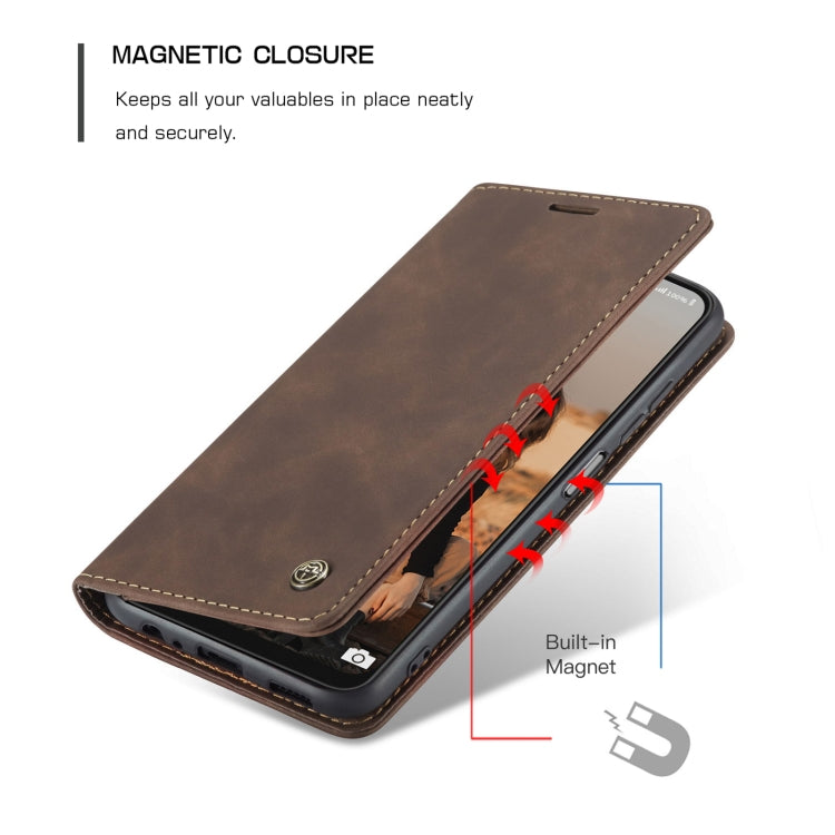For Samsung Galaxy A22 5G CaseMe 013 Multifunctional Horizontal Flip Leather Case with Card Slot & Holder & Wallet(Coffee) - Galaxy Phone Cases by CaseMe | Online Shopping South Africa | PMC TechLife | Buy Now Pay Later Mobicred