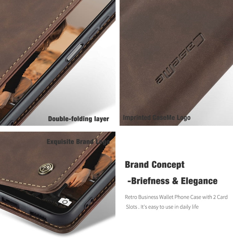 For Samsung Galaxy A22 5G CaseMe 013 Multifunctional Horizontal Flip Leather Case with Card Slot & Holder & Wallet(Coffee) - Galaxy Phone Cases by CaseMe | Online Shopping South Africa | PMC TechLife | Buy Now Pay Later Mobicred