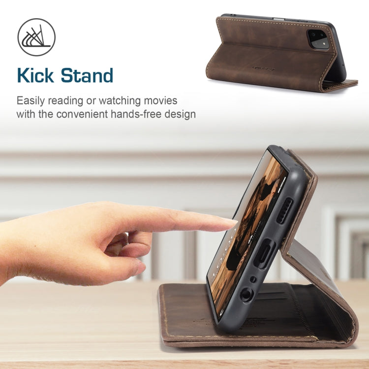 For Samsung Galaxy A22 5G CaseMe 013 Multifunctional Horizontal Flip Leather Case with Card Slot & Holder & Wallet(Coffee) - Galaxy Phone Cases by CaseMe | Online Shopping South Africa | PMC TechLife | Buy Now Pay Later Mobicred