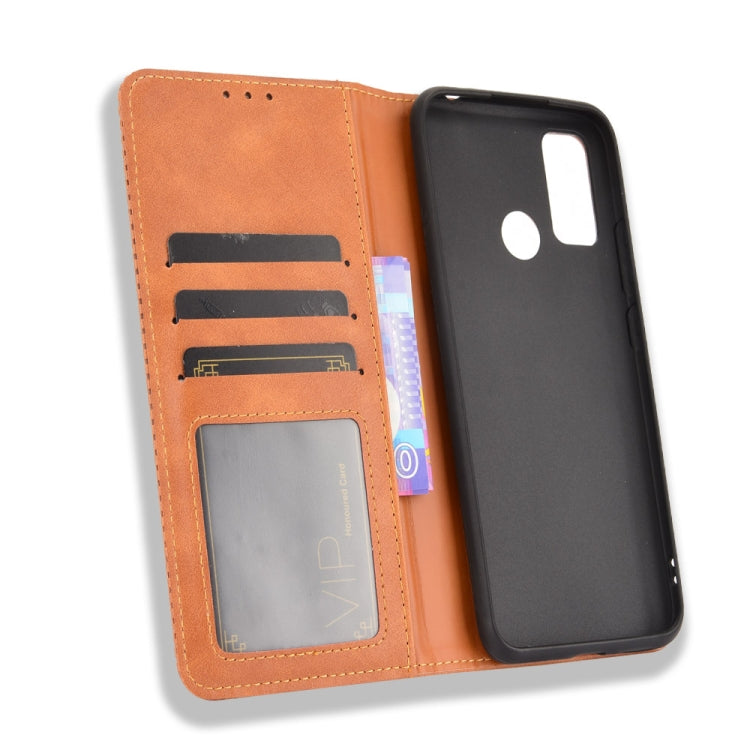 For Ulefone Note 10 Magnetic Buckle Retro Crazy Horse Texture Horizontal Flip Leather Case with Holder & Card Slots & Photo Frame(Brown) - Ulefone Cases by PMC Jewellery | Online Shopping South Africa | PMC Jewellery | Buy Now Pay Later Mobicred
